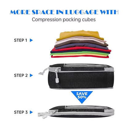 Maximize Your Packing Efficiency with Our 5-Piece Compression Travel Organizer Bag Set
