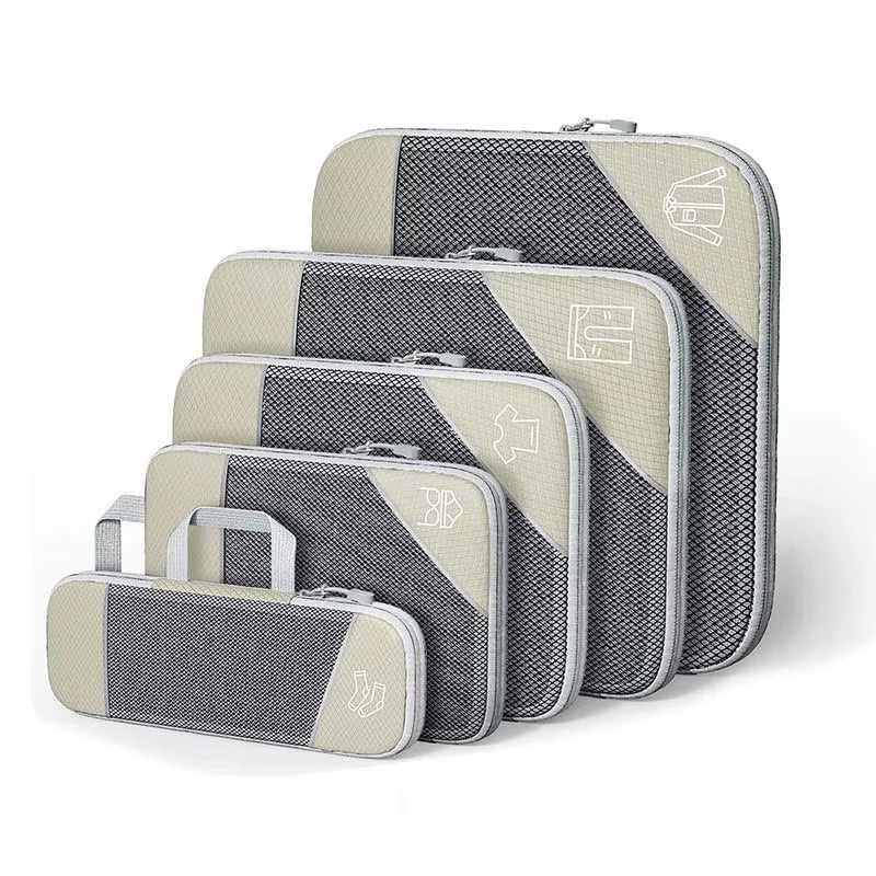Maximize Your Packing Efficiency with Our 5-Piece Compression Travel Organizer Bag Set