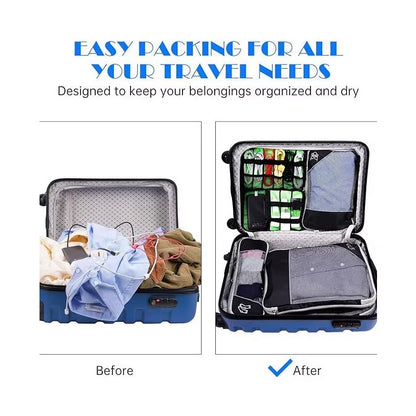 Maximize Your Packing Efficiency with Our 5-Piece Compression Travel Organizer Bag Set