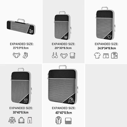 Maximize Your Packing Efficiency with Our 5-Piece Compression Travel Organizer Bag Set