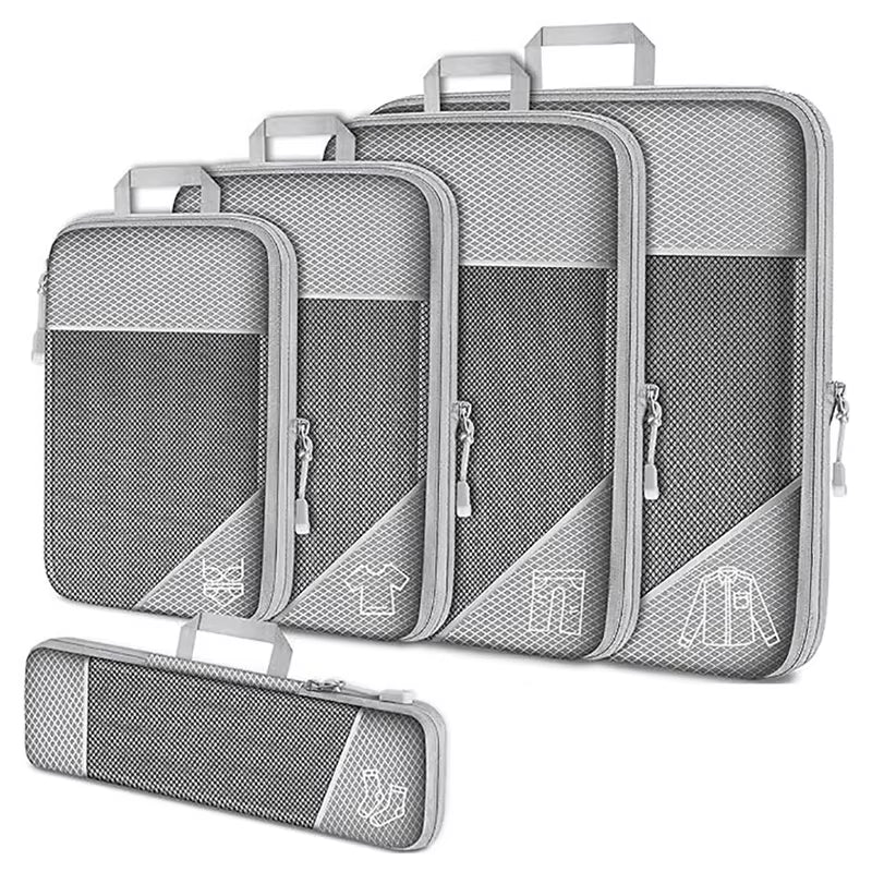 Maximize Your Packing Efficiency with Our 5-Piece Compression Travel Organizer Bag Set